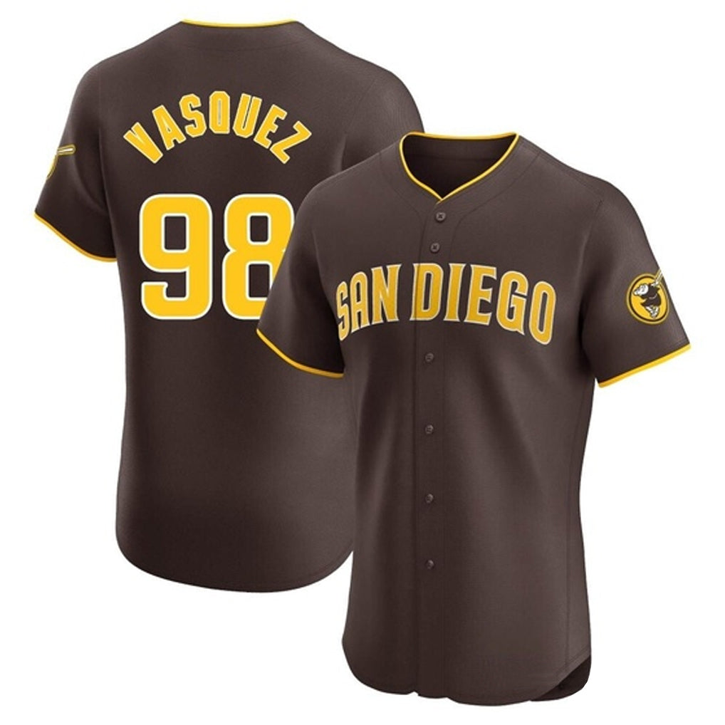Trusc S.Diego Padres #98 Randy Vasquez Player Brown Home Limited Elite Stitched Jerseys
