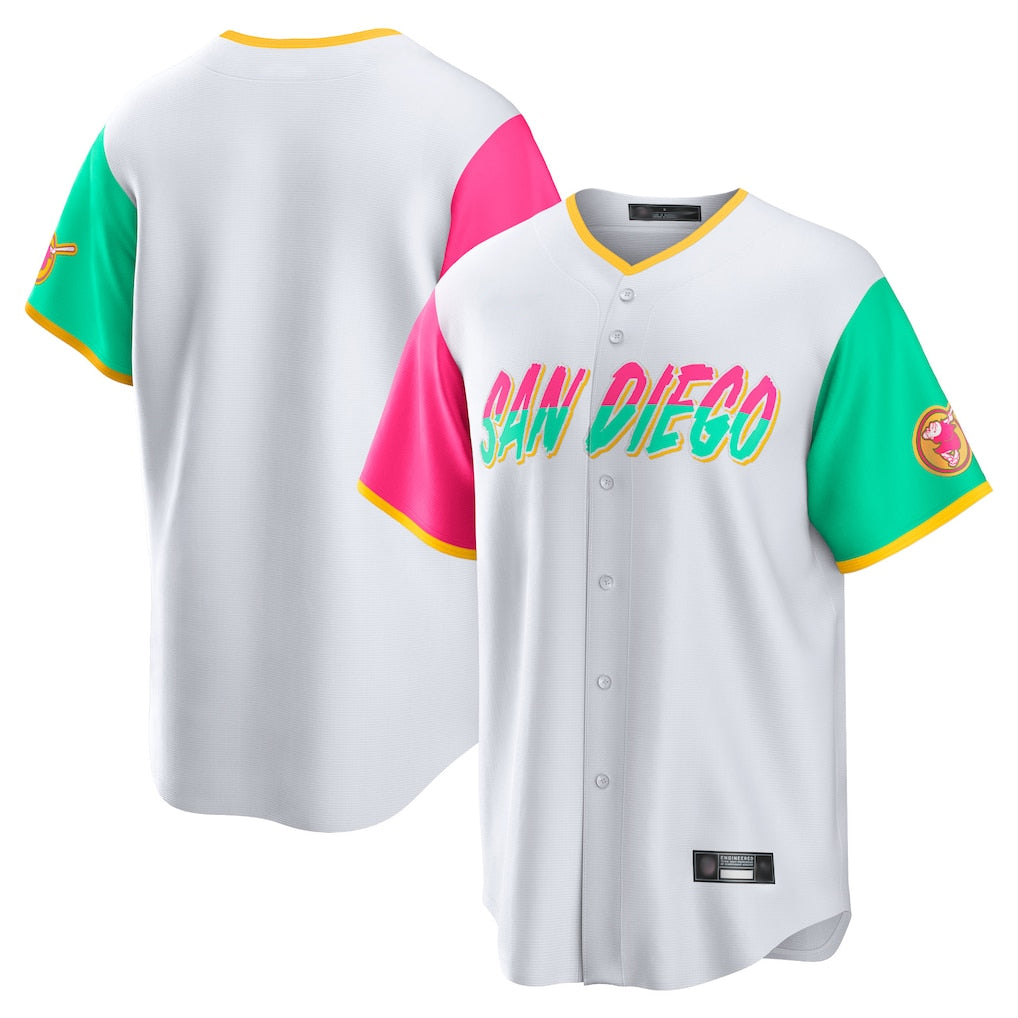 Trusc S.Diego Padres Blank Player White City Connect Home Game Stitched Jerseys