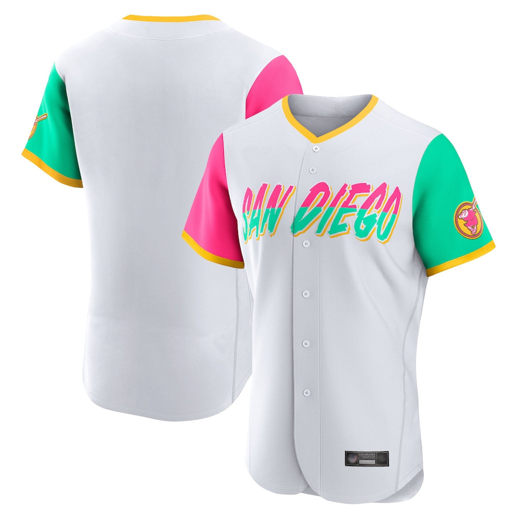 Trusc S.Diego Padres Blank Player White City Connect Home Limited Elite Stitched Jerseys