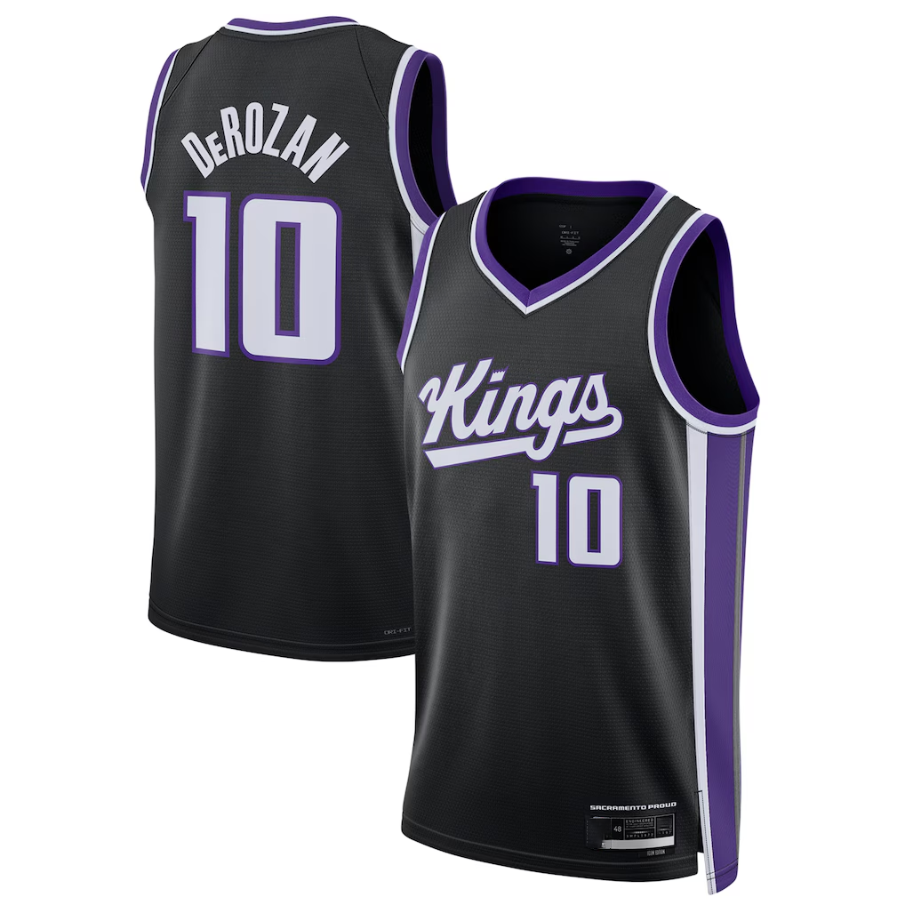 Trusc S.Kings #10 DeMar DeRozan Black Swingman Player Jerseys - Icon Edition