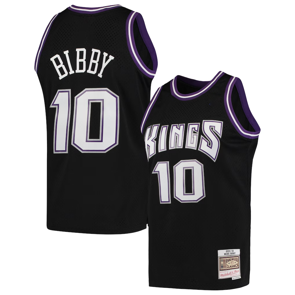 Trusc S.Kings #10 Mike Bibby Mitchell & Ness Black Hardwood Classics Swingman Jerseys