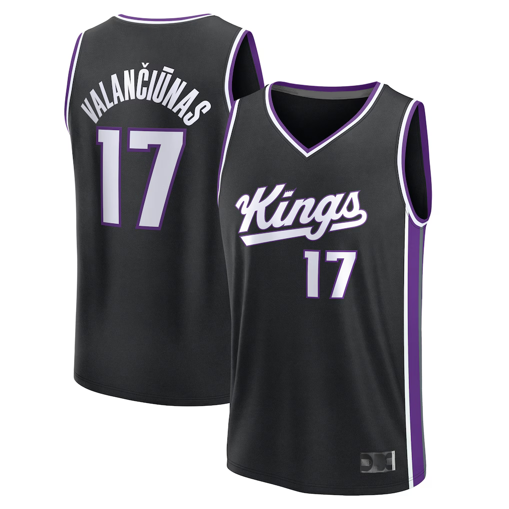 Trusc S.Kings #17 Jonas Valan?i¨±nas Fanatics Black Fast Break Replica Jerseys - Icon Edition
