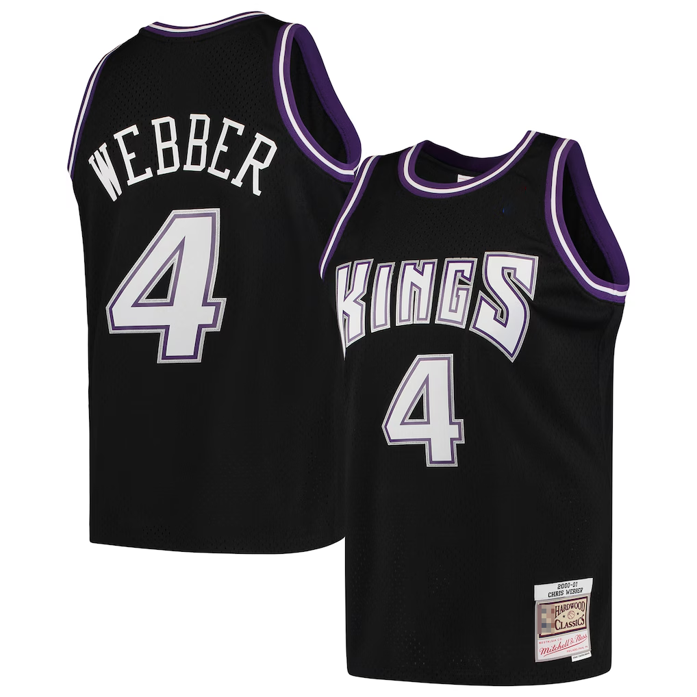 Trusc S.Kings #4 Chris Webber Mitchell & Ness Black 2000-2001 Hardwood Classics Swingman Jerseys