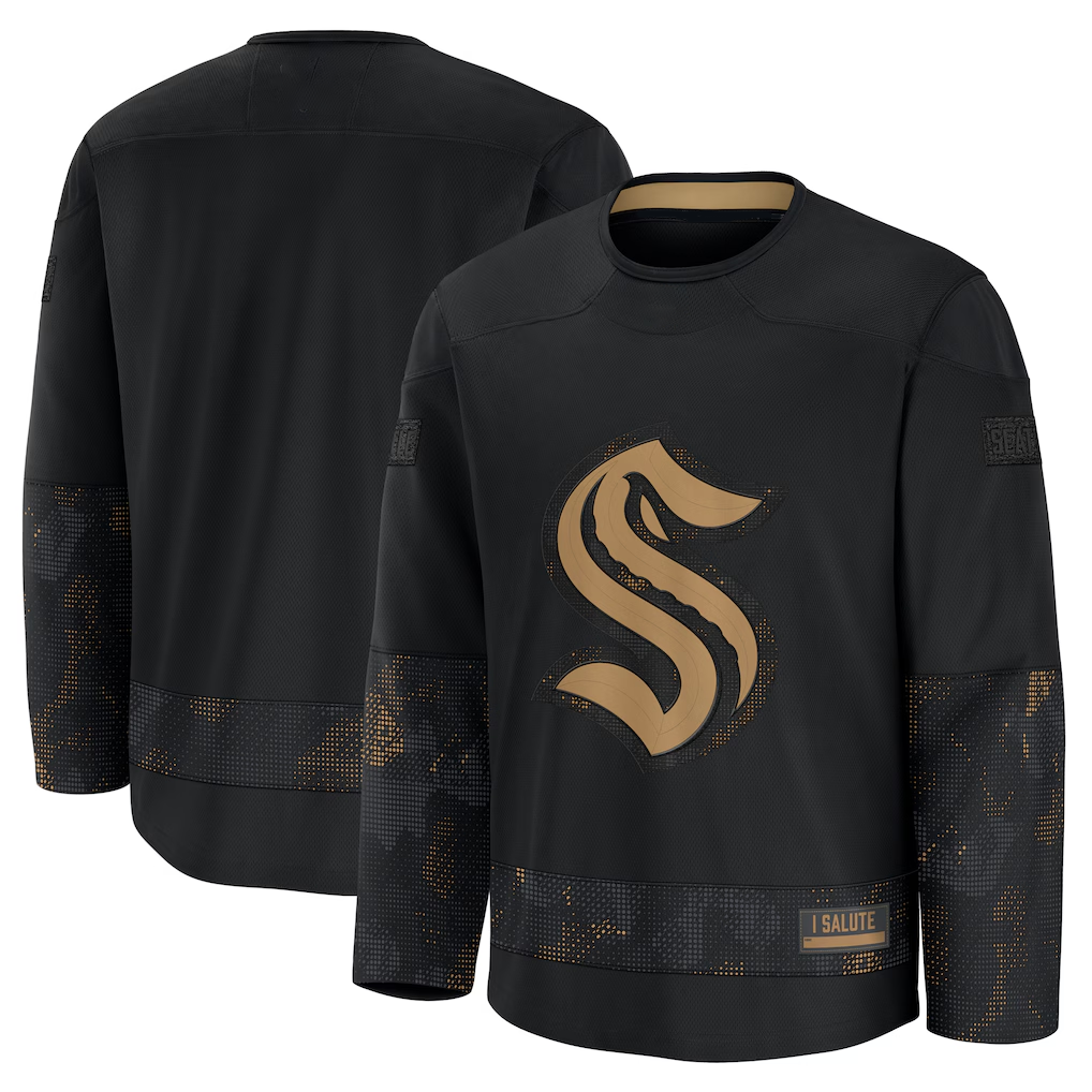 Trusc S.Kraken Black 2024 Military Appreciation Practice Jerseys