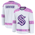 Trusc S.Kraken White Hockey Fights Cancer Survivor Practice Jerseys