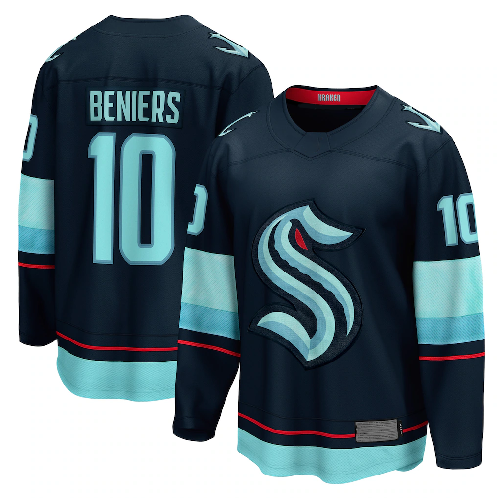 Trusc S.Kraken #10 Matty Beniers Deep Sea Blue Premier Breakaway Player Jerseys