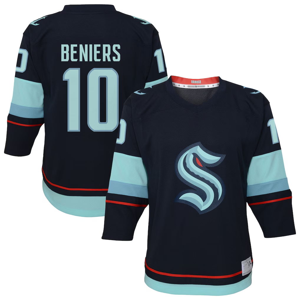Trusc S.Kraken #10 Matty Beniers Navy Alternate Replica Player Jerseys
