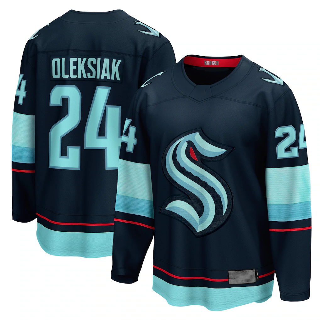 Trusc S.Kraken #24 Jamie Oleksiak Deep Sea Blue Home Breakaway Player Jerseys
