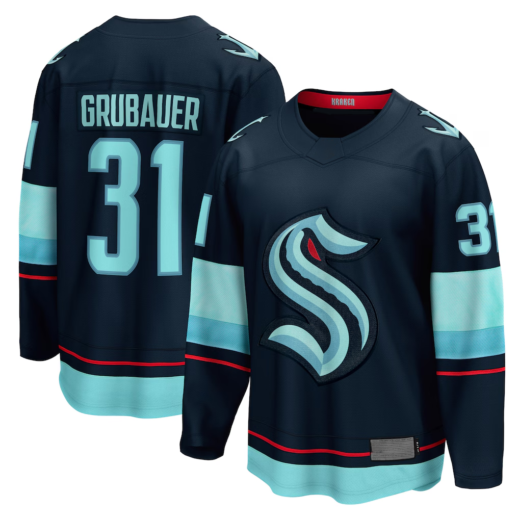 Trusc S.Kraken #31 Philipp Grubauer Navy Home Breakaway Player Jerseys