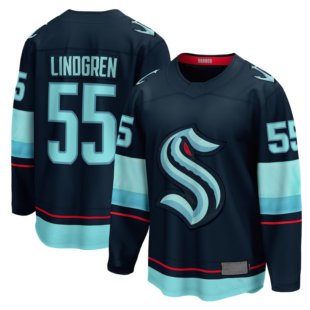Trusc S.Kraken #55 Ryan Lindgren Deep Sea Blue Home Breakaway Jerseys