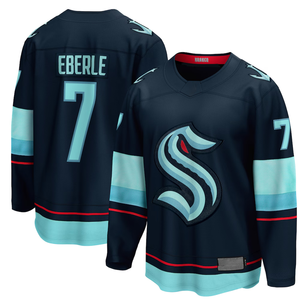 Trusc S.Kraken #7 Jordan Eberle Navy Home Breakaway Player Jerseys