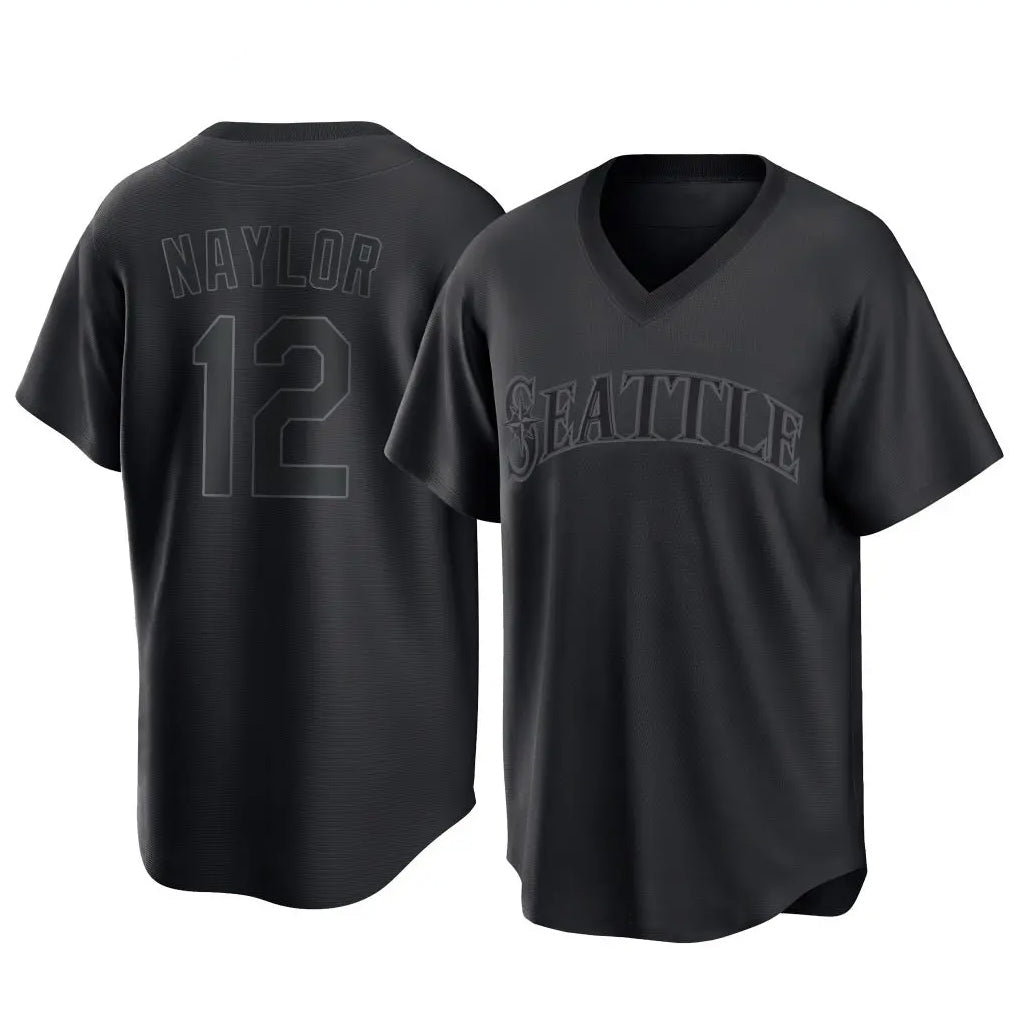 Trusc S.Mariners #12 Josh Naylor Player Black Replica Fashion T-shirt Stitched Jerseys