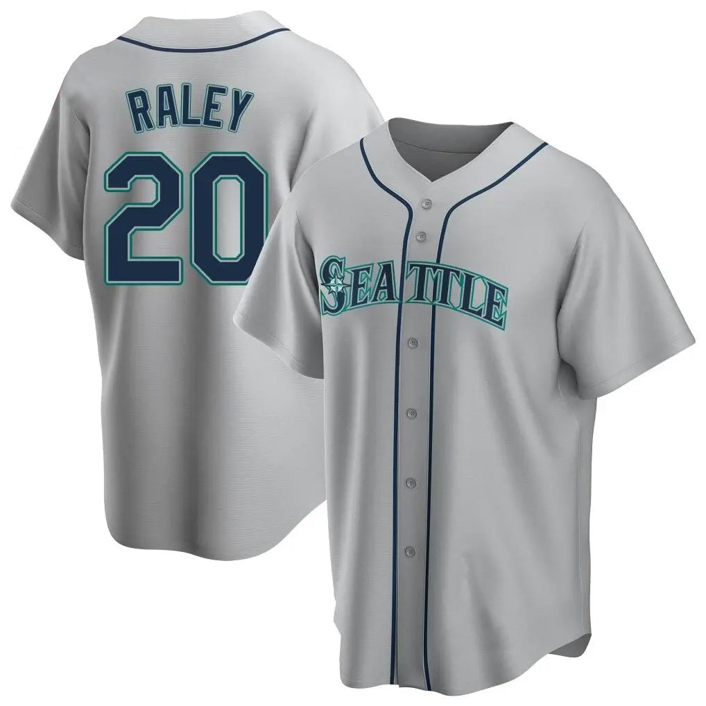 Trusc S.Mariners #20 Luke Raley Player Gray Home Game Stitched Jerseys