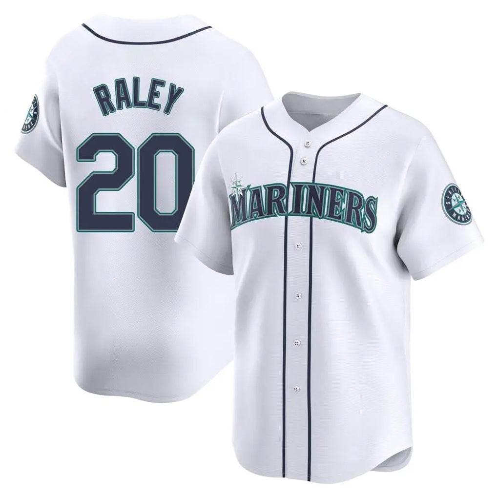 Trusc S.Mariners #20 Luke Raley Player White Home Limited Stitched Jerseys