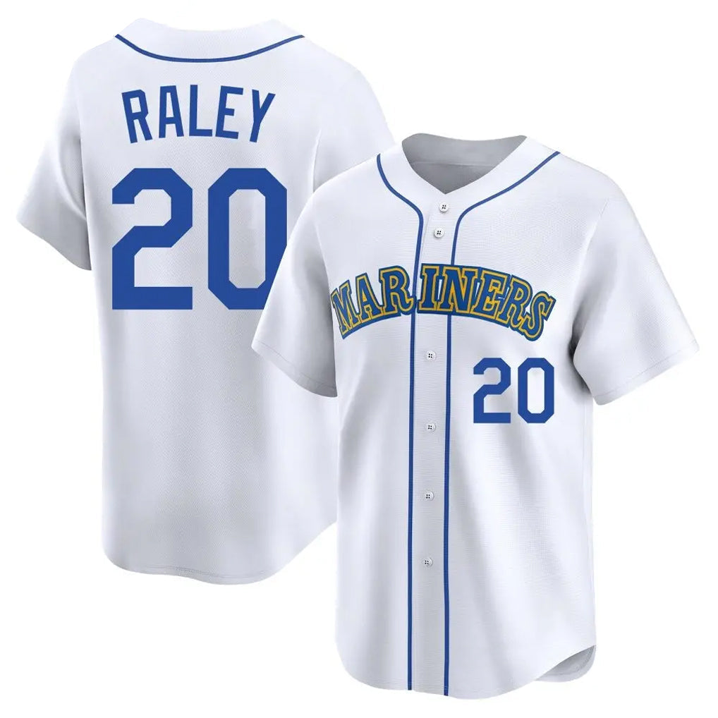 Trusc S.Mariners #20 Luke Raley Player White Throwback Cooperstown Collection Limited Game Stitched Jerseys