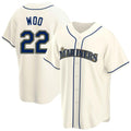 Trusc S.Mariners #22 Bryan Woo Player Cream Home Game Stitched Jerseys
