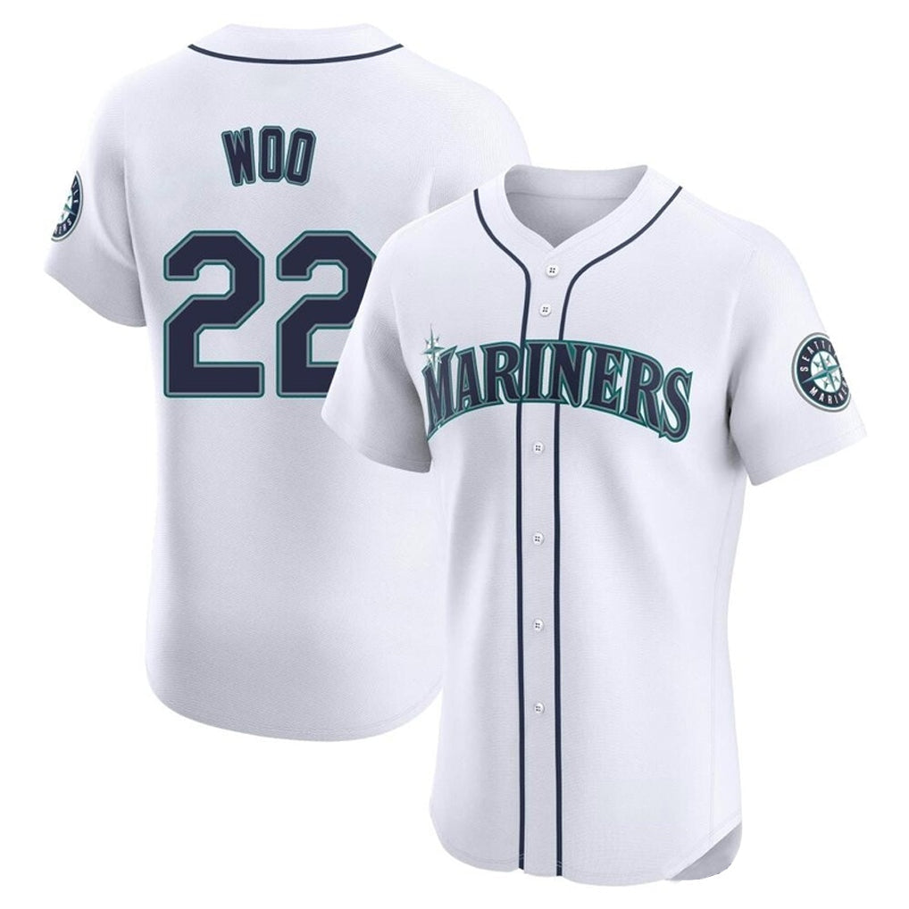 Trusc S.Mariners #22 Bryan Woo Player White Home Limited Elite Stitched Jerseys