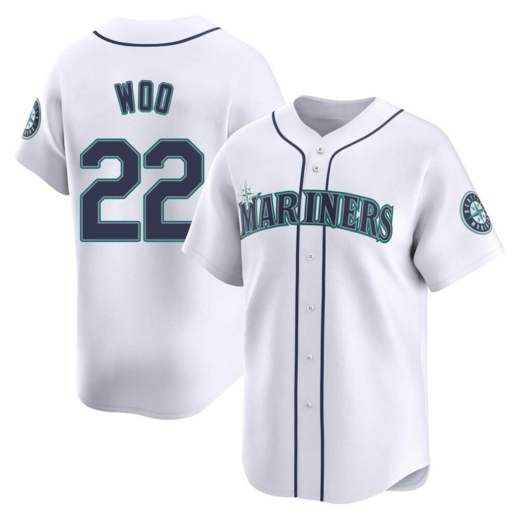 Trusc S.Mariners #22 Bryan Woo Player White Home Limited Stitched Jerseys