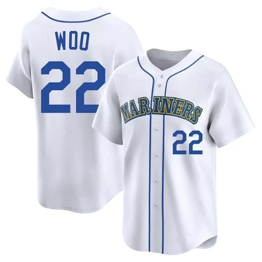 Trusc S.Mariners #22 Bryan Woo Player White Pitch Fashion Game Stitched Jerseys