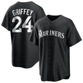 Trusc S.Mariners #24 Ken Griffey Jr Player Black Home Limited Stitched Jerseys