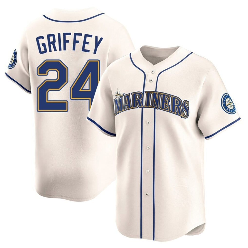 Trusc S.Mariners #24 Ken Griffey Jr Player Cream Home Limited Stitched Jerseys