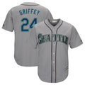Trusc S.Mariners #24 Ken Griffey Jr Player Gray Cool Base Home Game Stitched Jerseys