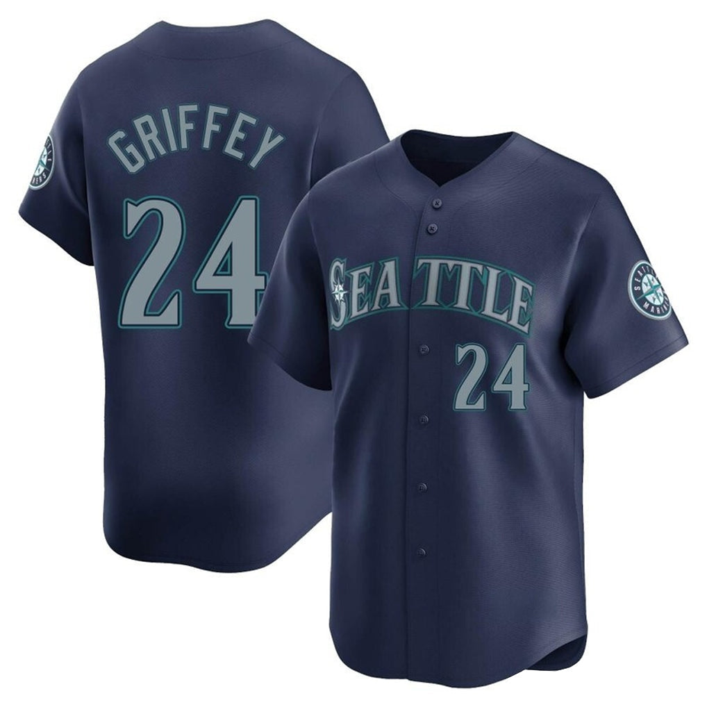 Trusc S.Mariners #24 Ken Griffey Jr Player Navy Home Limited Stitched Jerseys