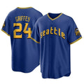 Trusc S.Mariners #24 Ken Griffey Jr Player Royal City Connect Home Game Stitched Jerseys