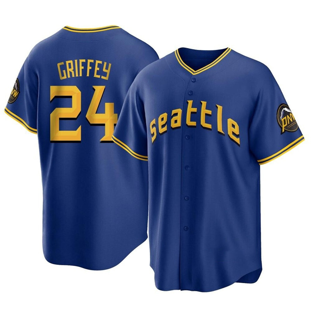 Trusc S.Mariners #24 Ken Griffey Jr Player Royal City Connect Home Game Stitched Jerseys