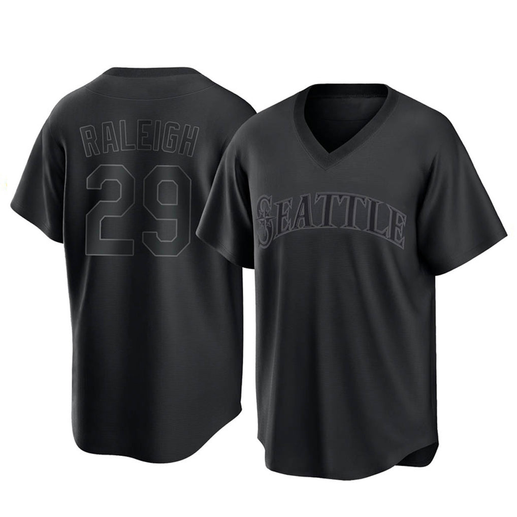 Trusc S.Mariners #29 Cal Raleigh Player Black Replica Fashion T-shirt Stitched Jerseys