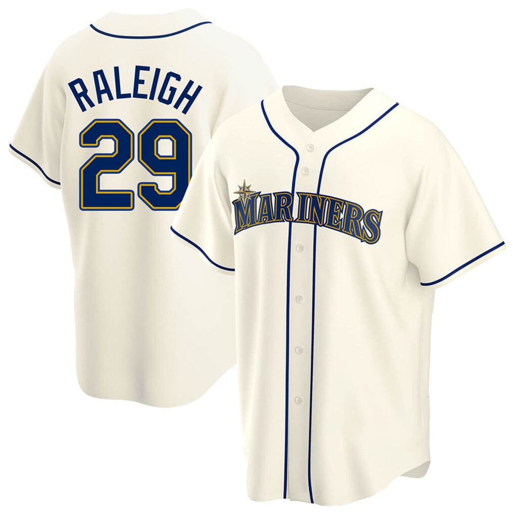 Trusc S.Mariners #29 Cal Raleigh Player Cream Home Game Stitched Jerseys