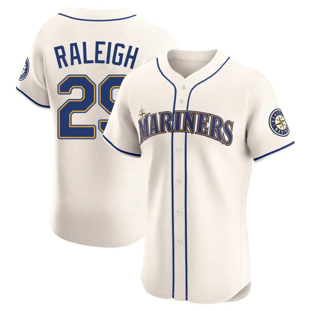 Trusc S.Mariners #29 Cal Raleigh Player Cream Home Limited Elite Stitched Jerseys