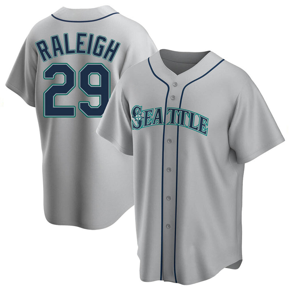 Trusc S.Mariners #29 Cal Raleigh Player Gray Home Game Stitched Jerseys