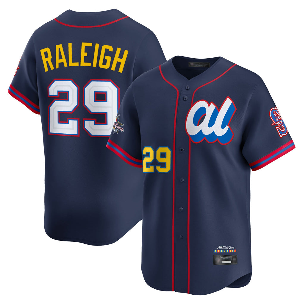 Trusc S.Mariners #29 Cal Raleigh Player Navy American League All-Star Edition Limited Stitched Jerseys