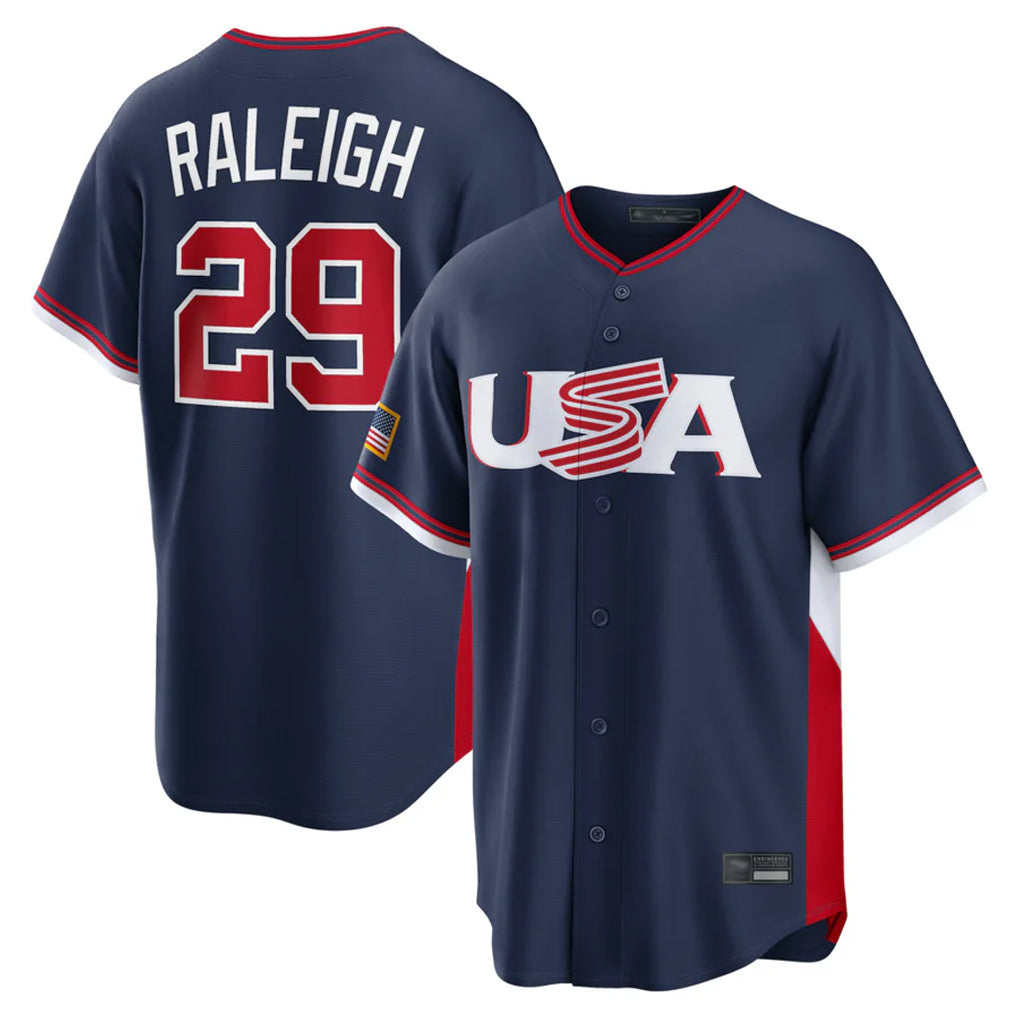 Trusc S.Mariners #29 Cal Raleigh Player Navy USA 2026 World Classic Game Stitched Jerseys