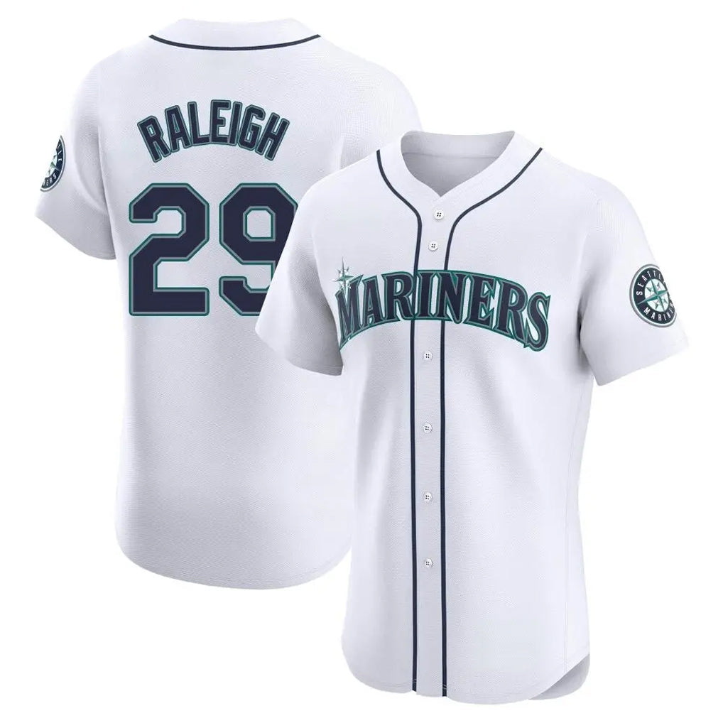Trusc S.Mariners #29 Cal Raleigh Player White Home Limited Elite Stitched Jerseys