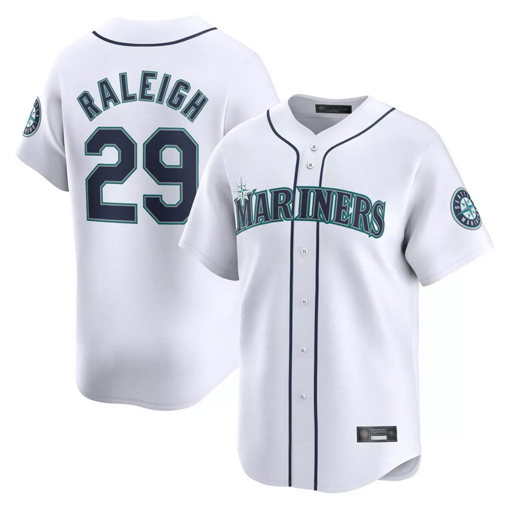 Trusc S.Mariners #29 Cal Raleigh Player White Home Limited Stitched Jerseys