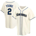 Trusc S.Mariners #2 Cole Young Player Cream Home Game Stitched Jerseys