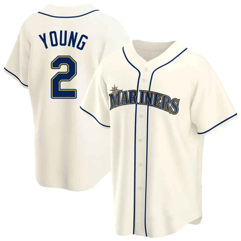 Trusc S.Mariners #2 Cole Young Player Cream Home Game Stitched Jerseys