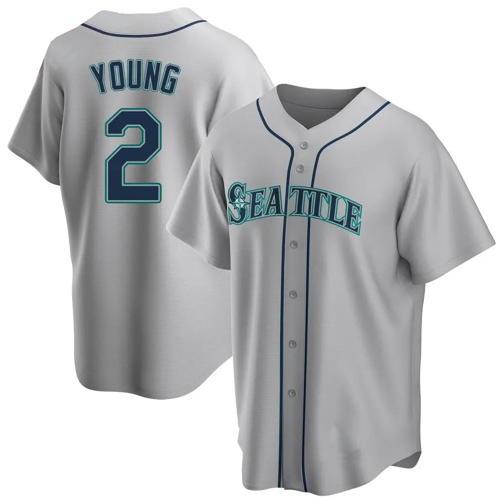 Trusc S.Mariners #2 Cole Young Player Gray Home Game Stitched Jerseys