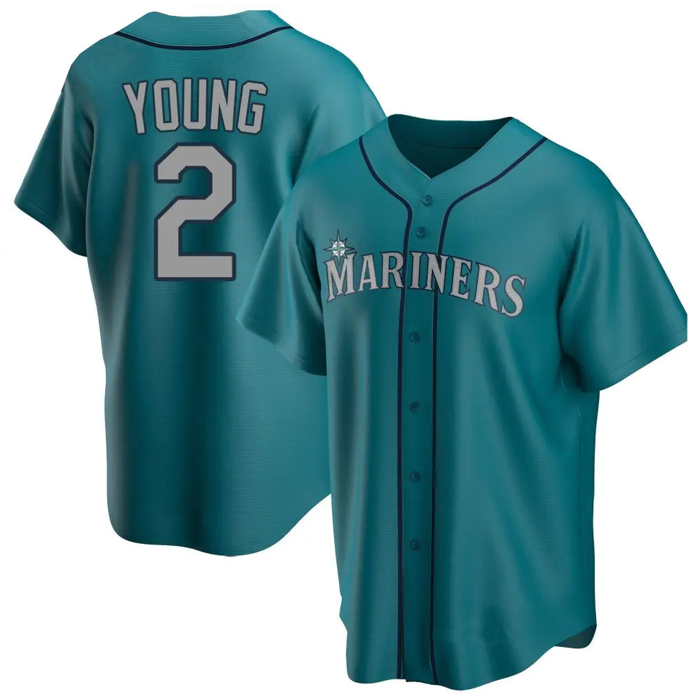 Trusc S.Mariners #2 Cole Young Player Teal Home Game Stitched Jerseys