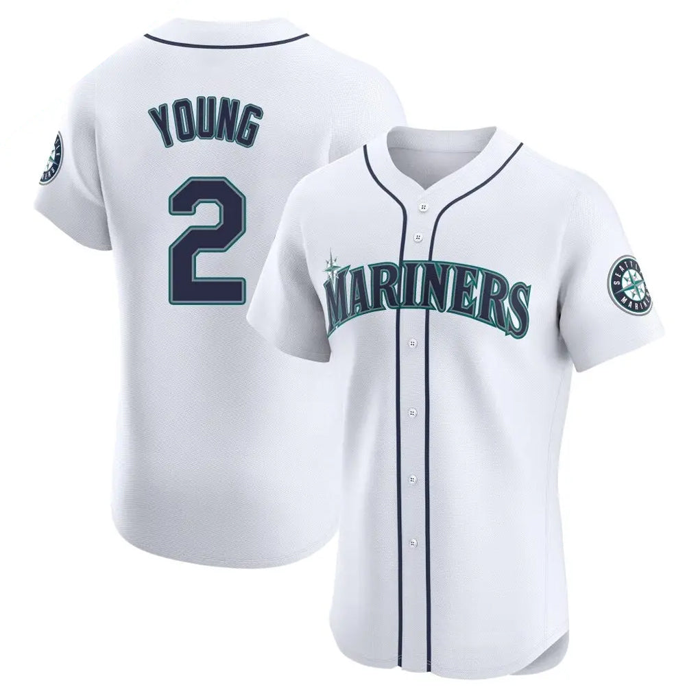Trusc S.Mariners #2 Cole Young Player White Home Limited Elite Stitched Jerseys