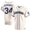 Trusc S.Mariners #34 Felix Hernandez Player Cream Home Limited Stitched Jerseys