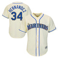 Trusc S.Mariners #34 Felix Hernandez Player Cream Majestic Home Cool Base Limited Stitched Jerseys