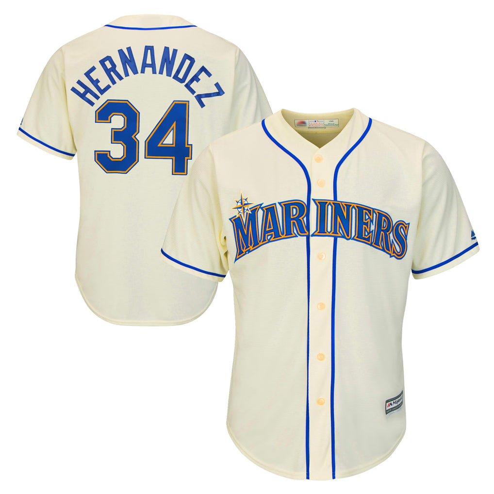 Trusc S.Mariners #34 Felix Hernandez Player Cream Majestic Home Cool Base Limited Stitched Jerseys