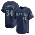 Trusc S.Mariners #34 Felix Hernandez Player Navy Home Limited Stitched Jerseys