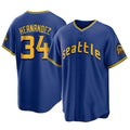 Trusc S.Mariners #34 Felix Hernandez Player Royal City Connect Home Game Stitched Jerseys