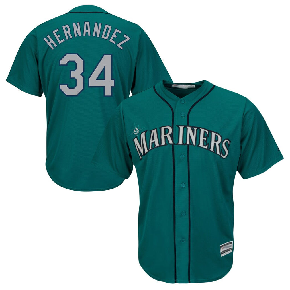 Trusc S.Mariners #34 Felix Hernandez Player Teal Majestic Cool Base Limited Stitched Jerseys