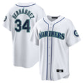 Trusc S.Mariners #34 Felix Hernandez Player White Home Game Stitched Jerseys