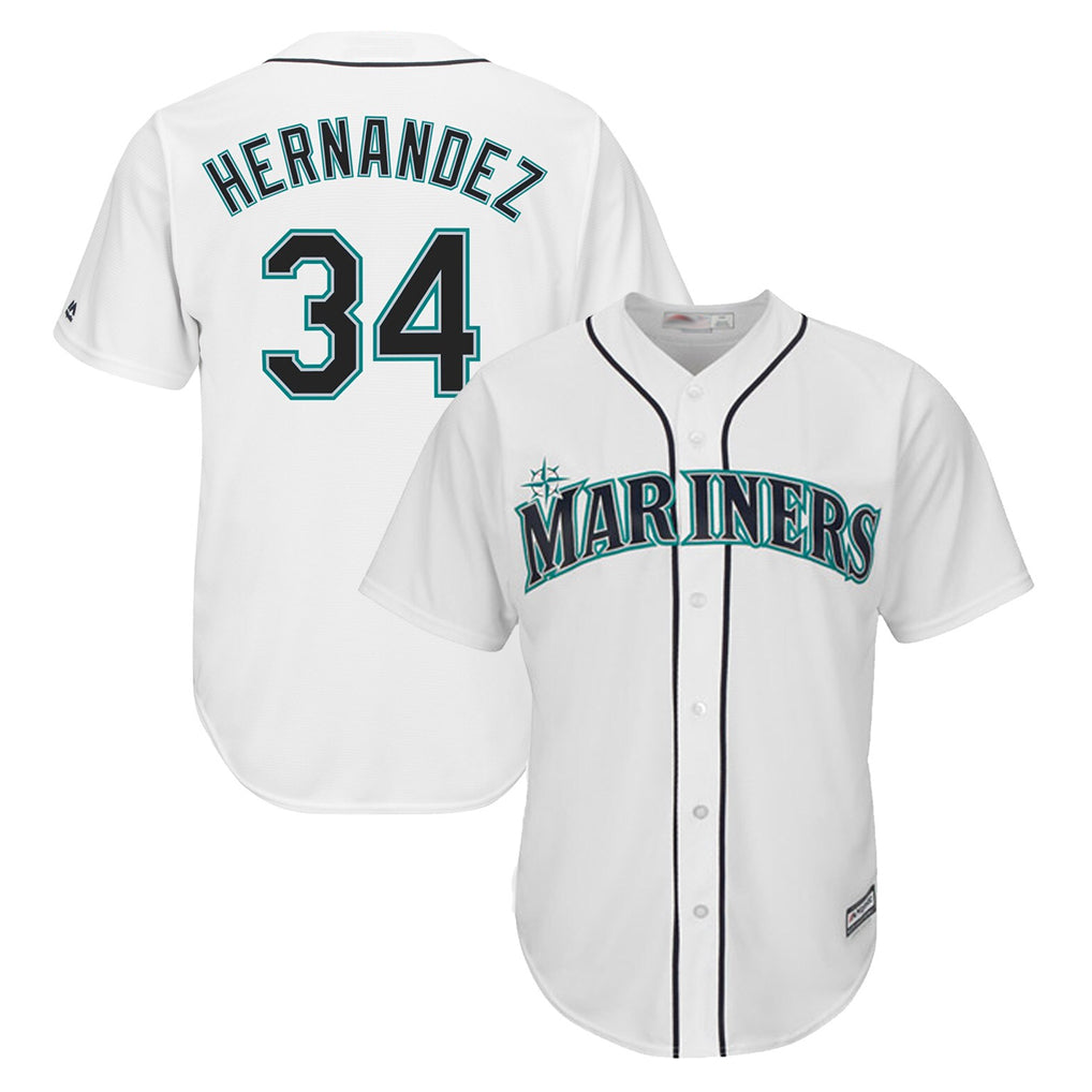 Trusc S.Mariners #34 Felix Hernandez Player White Majestic Home Cool Base Limited Stitched Jerseys